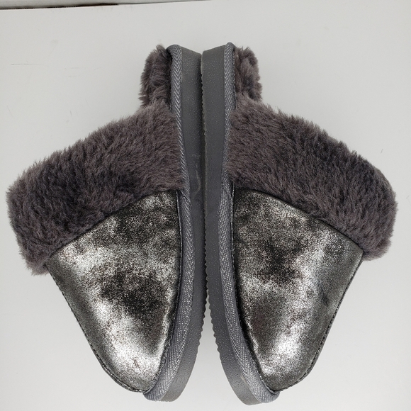 Corky Snooze Slippers Metallic Gray Distressed Slipper sz 6 Cute Comfy Warm Soft - Picture 6 of 9